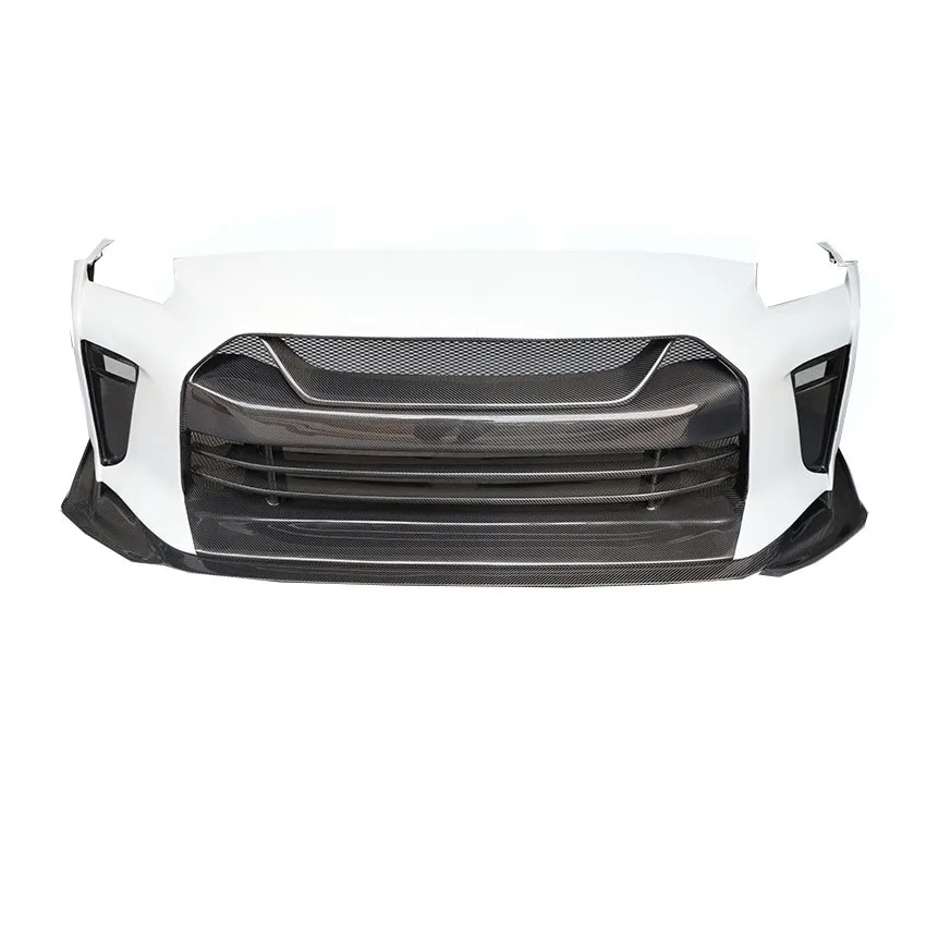 Top Secret Style Half Carbon Fiber Car Body Kit With Car Bumpers Hood Bonnet Wing Side Skirts  For  GTR R35 2008-2019
